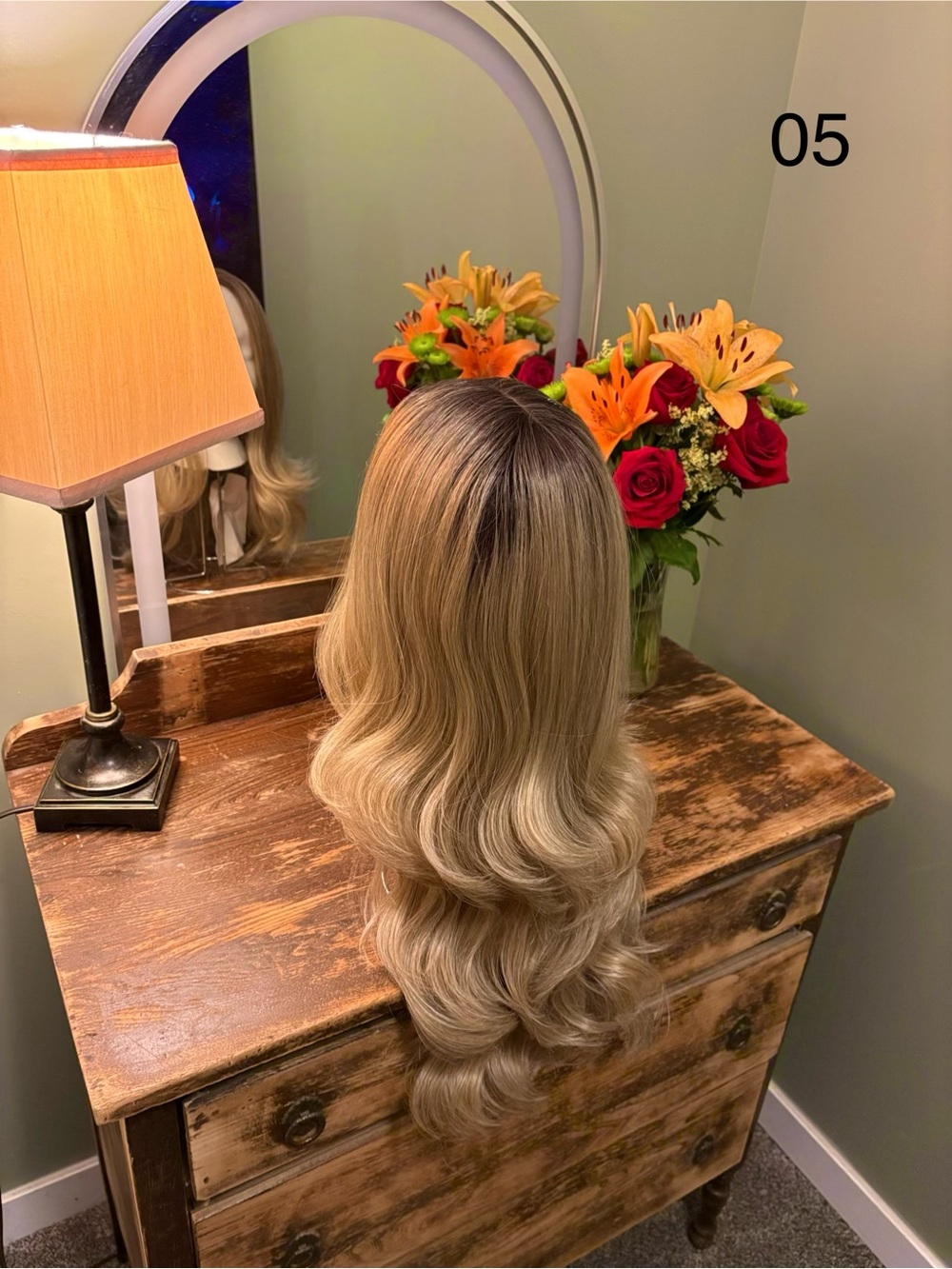 Blonde Long Wavy Women’s Hair Wig - Natural Root Blend